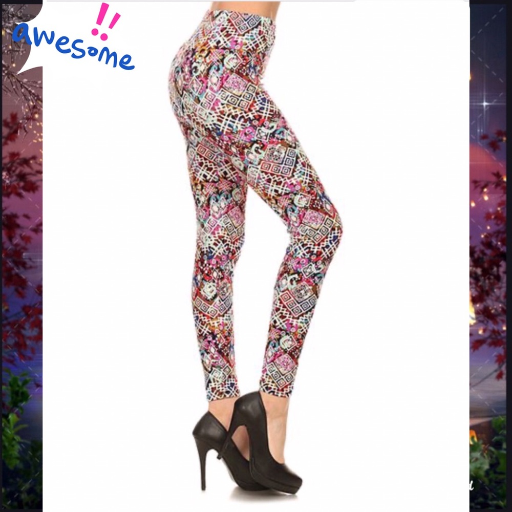 Pink Geometric Leggings 🆕